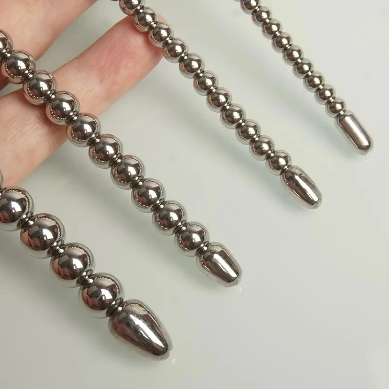 E stim Ribbed Penis Plug Urethral Stainless Steel Dilator Dilation Catheter Sounding Metal Electro Sex Toys urethral dilator silicone urethral dilator