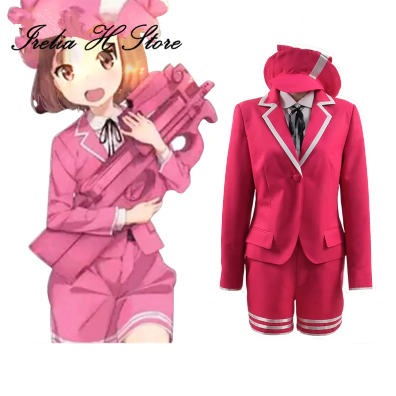 Irelia H Store альтернативный GGO Косплей ggo Kohiruimaki Karen Llenn косплей костюм розовый рубашка