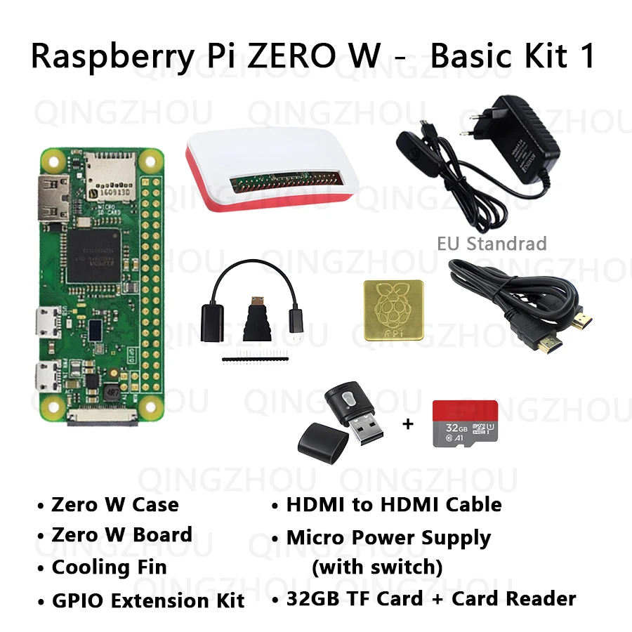 Enhanced Raspberry Pi Zero W with Soldered Header and Bluetooth 4.1, 512MB SDRAM