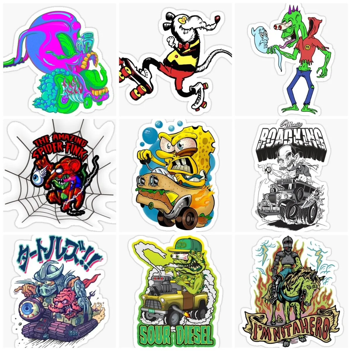Crazy Rat Fink Adesivo Creativo Accessori Per Laptop Camper Truck Window Car Moto Bicycle Van Wall Glass Helmet Racing Decal