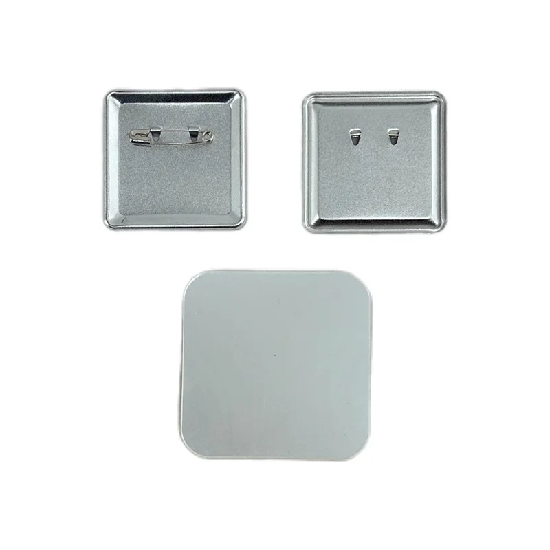 100PCS Metal Square Badge Button Making Parts DIY Making Badge Pins Consumables Material for Square Button Maker Supplies