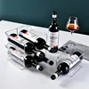 Single/Double/Triple Stackable Water Bottle Holders Kitchen Wine Organizer Stand Organization Rack Refrigerator Storage Bins 5