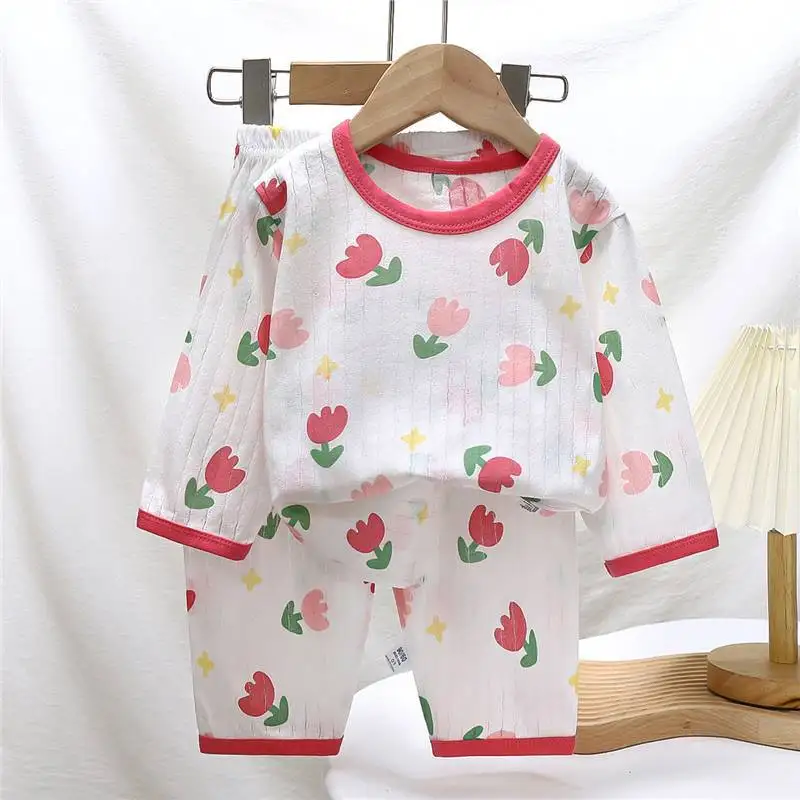 2PCS Children Clothing Set Child T-shirt Suit Summer Cotton New Girls Shorts Clothes Baby Boys Short Sleeve Kid Clothes