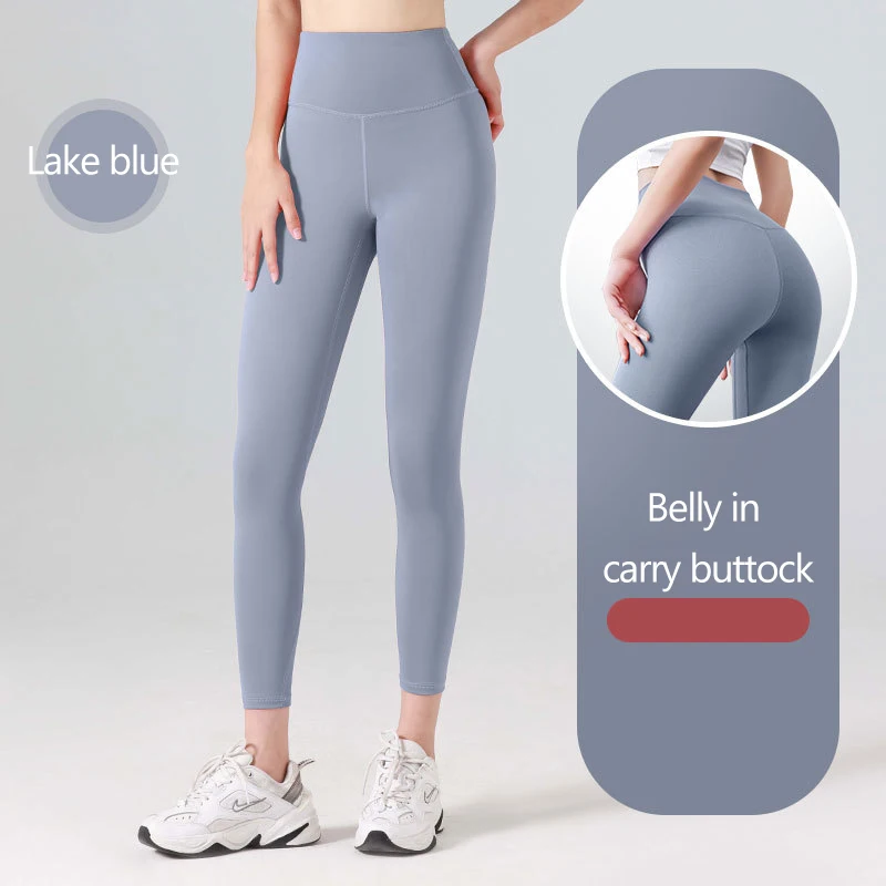 High-Waisted Ribbed Yoga Pants - Seamless Tummy Control Fitness Leggings