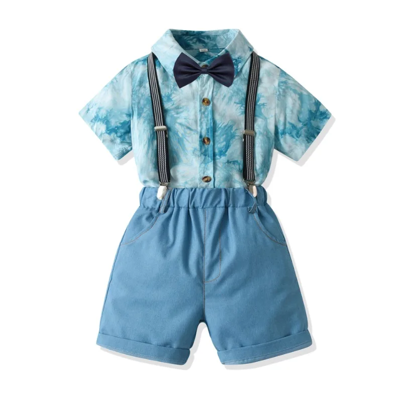 

A Gentleman Toddler Boy Romper Clothing Suit Cotton Jumpsuit Belt Bow Hat Set Baby Boys Birthday Wedding Outfit