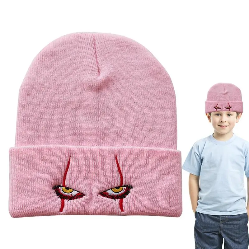 Clown Eyes Hat Warm Clown Eyes Beanie Spaventoso Clown Eyes Cappello Lavorato A Maglia Pullover Caldo Cappello Hip Hop Cappello Di Lana Halloween Horr