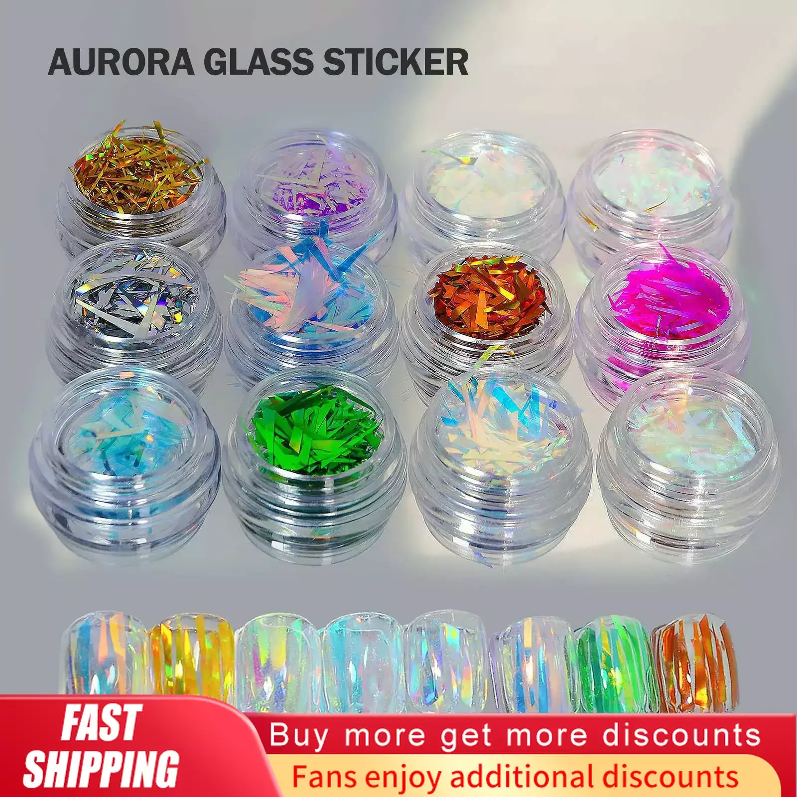 

Nail Art Aurora Elf Fragments Irregular Cellophane Japanese Style Laser Cyber Red Sticker Cut-Free Nail Enhancement Genie Fragme