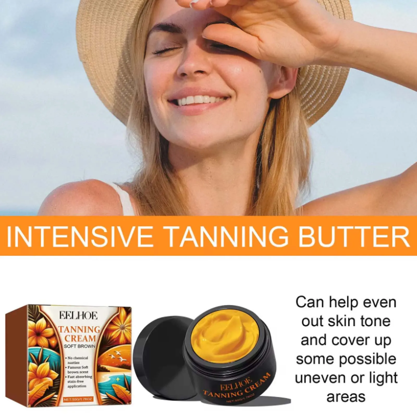Tanning Cream Summer Natural Facial Body Bronzer Lotion Nourish Self Tanner Moisturizing Long Lasting Bronzer Tan Skin Cream