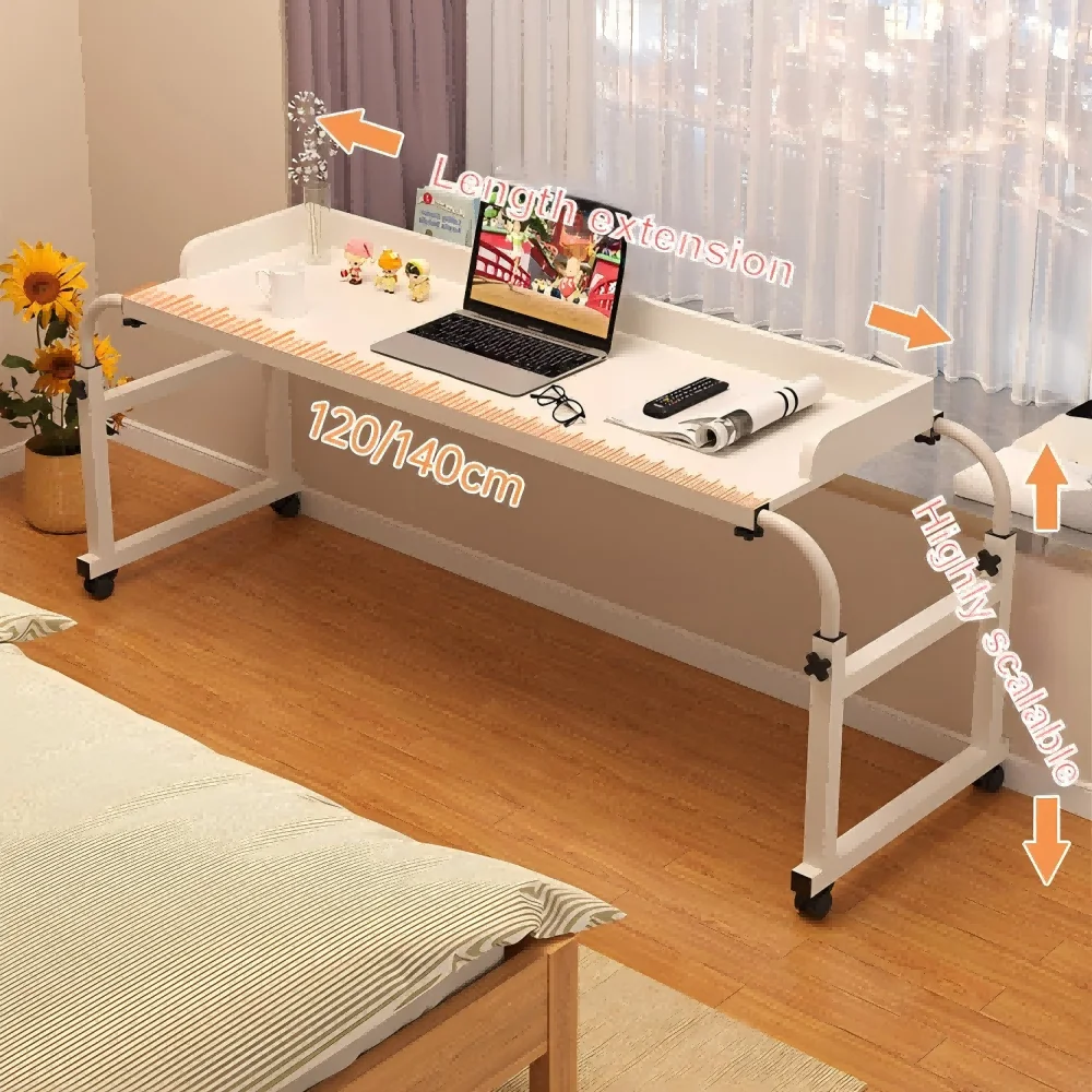 Laptop Bed Table Laptop Computer Adjustable Height and Length Living Room Bedroom Movable Desk Overbed Table