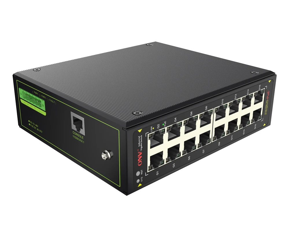 

16-port Full Gigabit Managed Industrial PoE Switch
