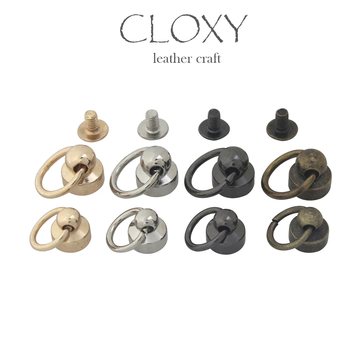 Metal Rivets Metal Studs Leather Rivets 10pcs Metal Ball Post With O Ring Studs Rivets Nail Screwback Round Head Spots Spikes Leather Craft phone case decor Accessories