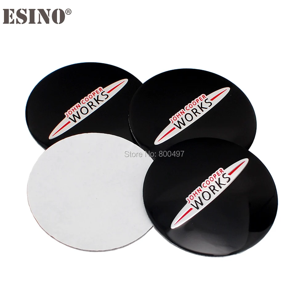 4 x Car Styling JCW 3D Metal Chrome Aluminium Alloy Wheel Center Cap Stickers Wheel Hub Cap Decals Emblems Badges Stickers