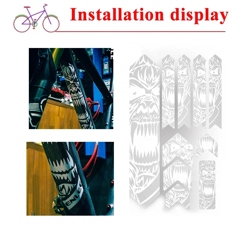 ENLEE 3D Bike Frame Protection Stickers Wear-Resistant Bicycle Fork Sticker Wate