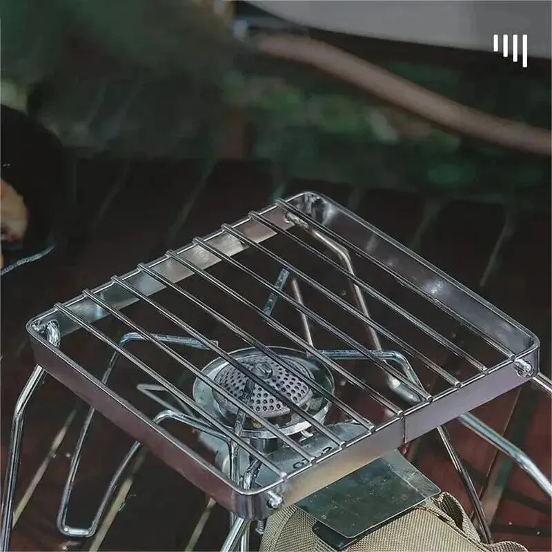Barbecue Rack Set Outdoor Stainless Steel Stove Holder Camping Portable Folding Mini