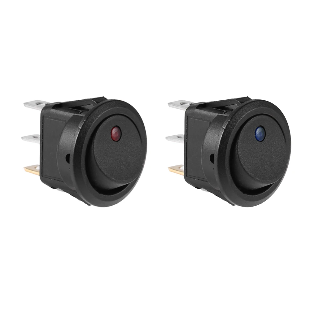 12V 20A Black Car Boat Round Dot LED Light Rocker Toggle Switch