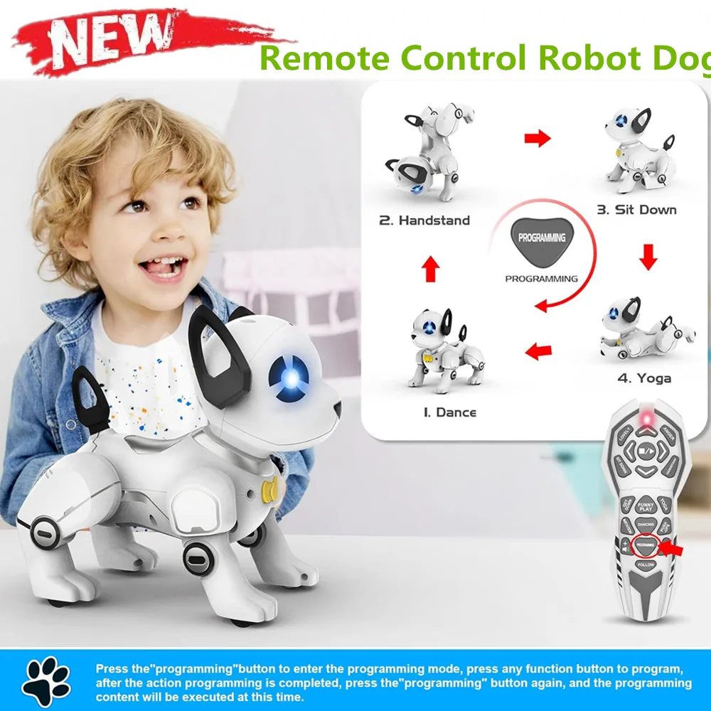 Rc Robot Electronic Dog Programmation Dance Interactive Pet Puppy Remote Control Dog Children Puzzle Smart Pet Toys For Kids