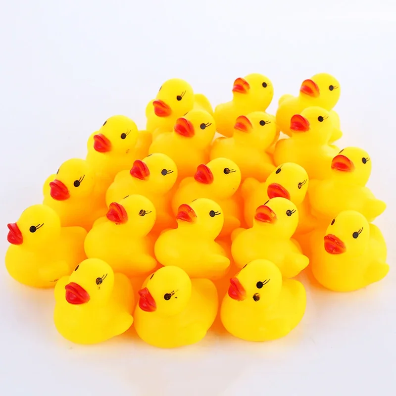 20-300pcs Baby Bath Toys Swimming Pool Bathing Ducks Water Game Float Squeaky Sound Rubber Ducks Toys for Children Gifts - Image 2
