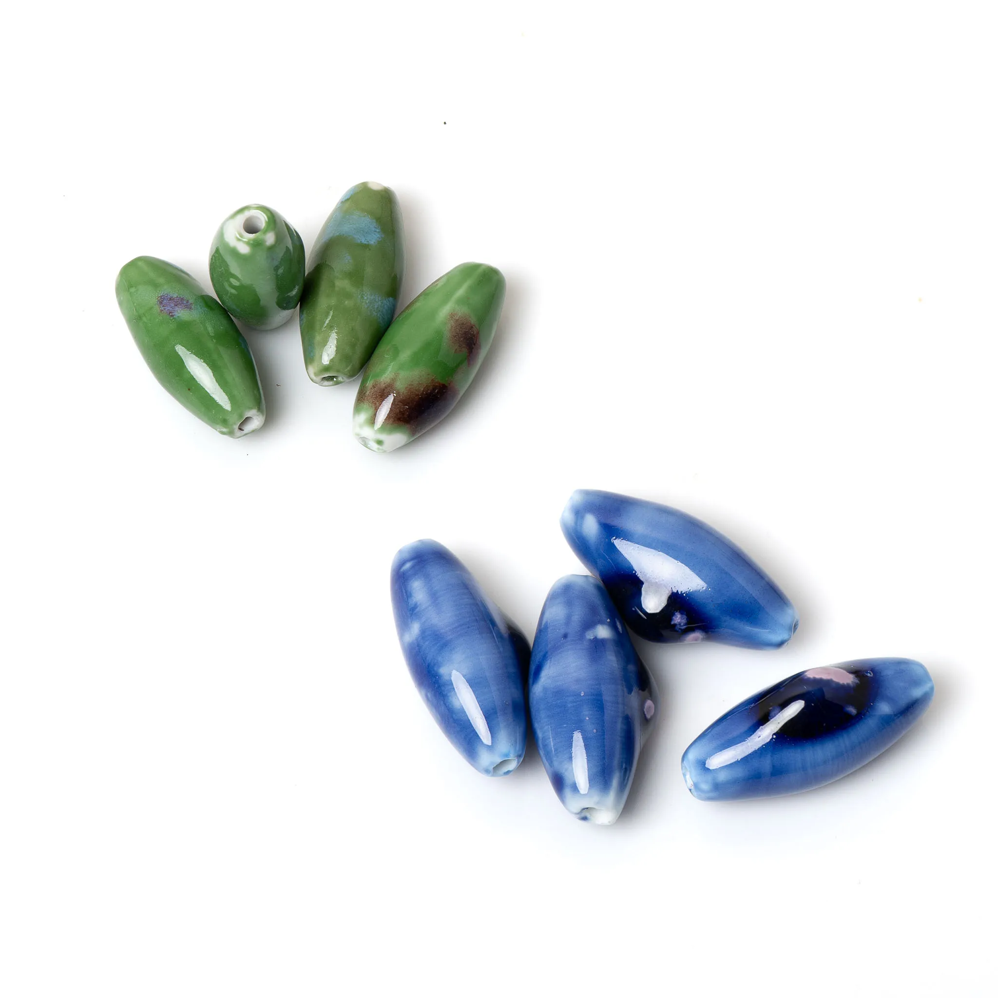 Bunte Keramikperlen, große Kugelform, 37 x 16 mm, DIY-Schmuckherstellung, Halskette, Armband, Zubehör, 2 Stück – Detail 1