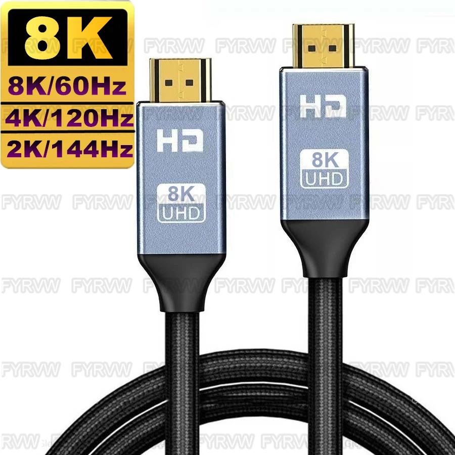 

8K HDMI2.1 Cable 4K@120Hz HDMI 2.1Cable HDR for PS5 Audio Video Cable HDMI-Compatibl Switch HDMI 2.0 Splitter Extension Cable