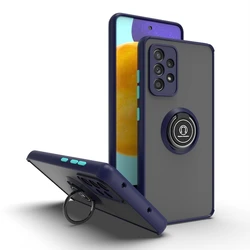 Magnetic Ring Support Phone Case - Shockproof Protection with 360-Degree Rotating Stand for Samsung A73 (Blue)