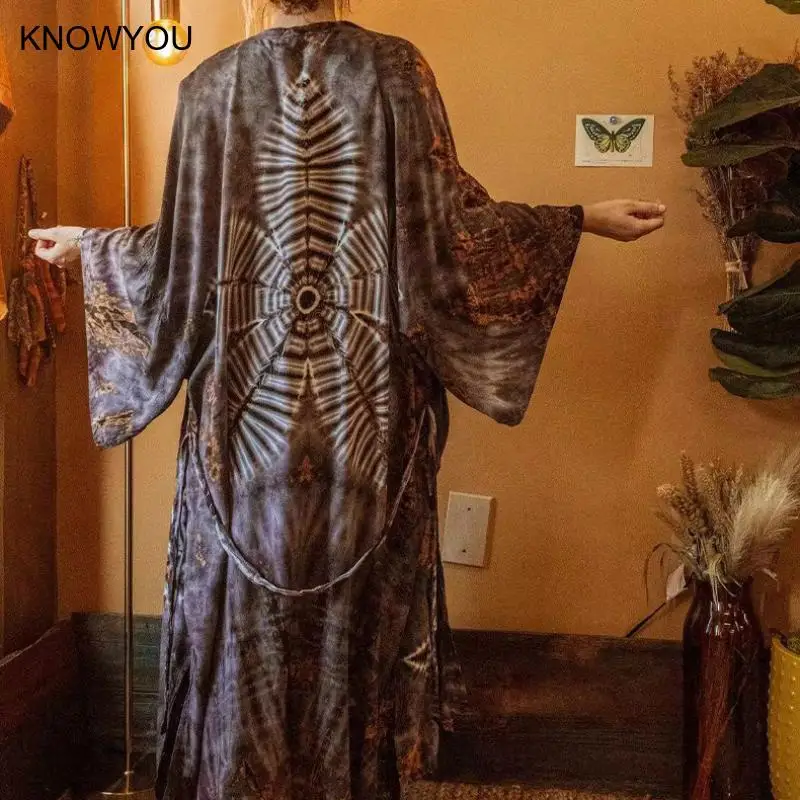 2025 New New Kimono Africa Print Kaftans Dress Cover-Ups Pregnant Woman Cardigan Robe Sexy Holiday Beach Outfits Women Swimwear 1