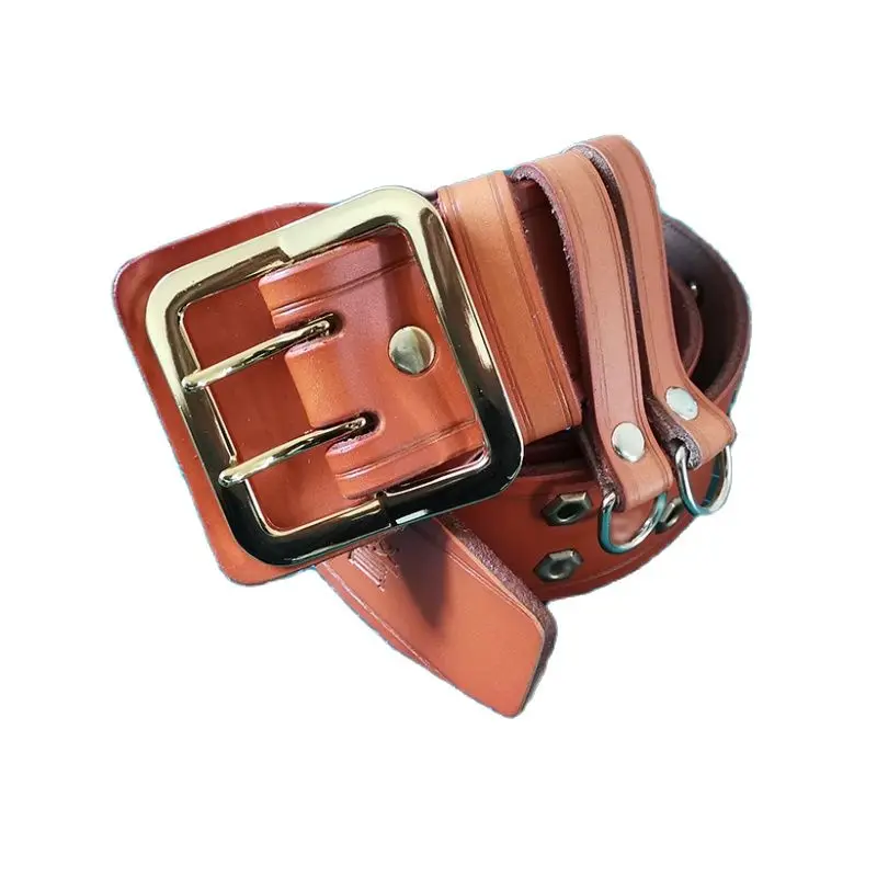 

Special Forces Belt, Double Row Copper Buckle, Cowhide, Black And Yellow