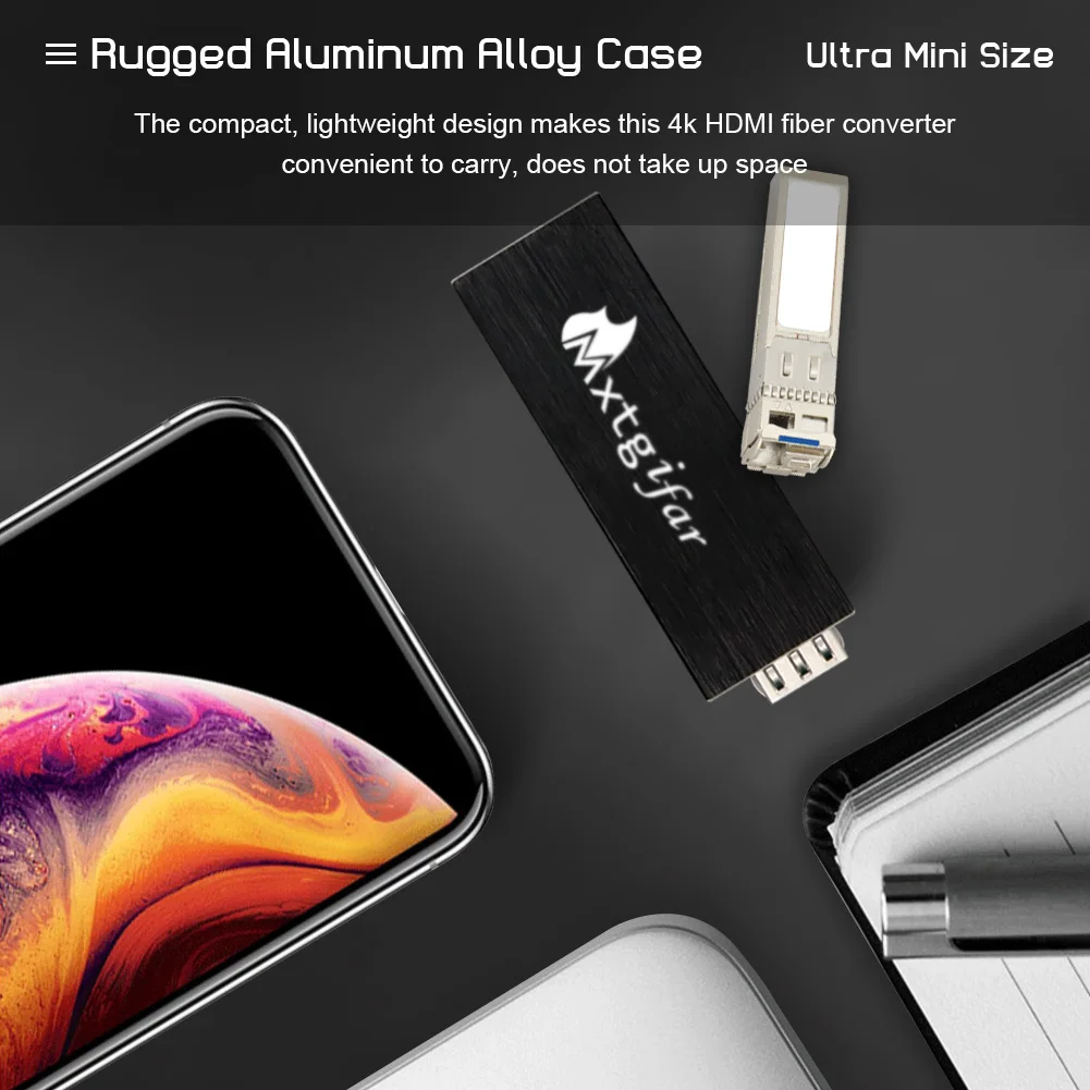 Mini 4K HDMI Fiber Converter Support 4K*2K@30Hz Resolution with SFP Module 20KM