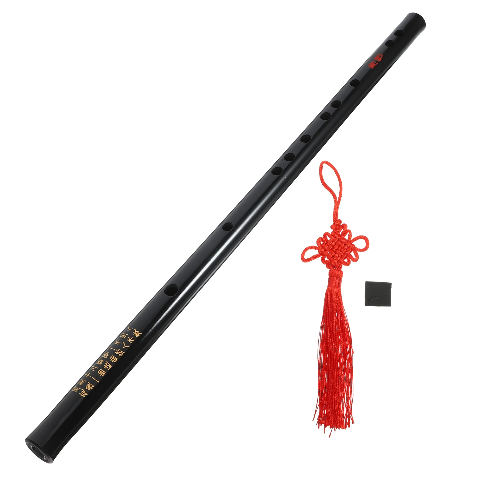 

Black Fife Musical Instrument Flute Kids with Tassel Style Traditional Bamboo Wooden Transverse Musical Style Chinese