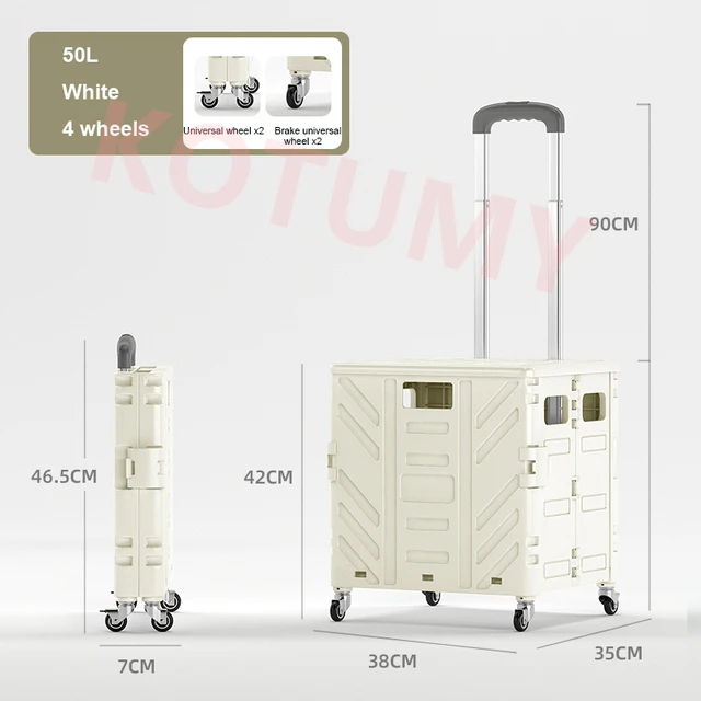 Hordozható Otthoni Élelmiszerbolt Kosár Expressz Összecsukható Húzó Rúd Sofőr Kocsi Kis Piknik - Image 3