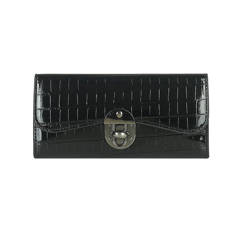Vintage Wallet Twist Lock Plaid Pattern Clutch Bag Tri fold Moneybag Long Wallet Men Womens Multi card Purse Large Capacity