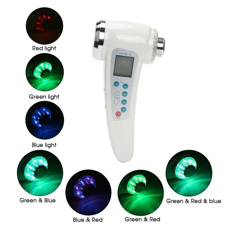 Cavitation Ultrasonic Dual Head Face Body Slimming Massager 7 Colors LED Facial Photon herapy Skin Care Anti-wrinkle Lifting