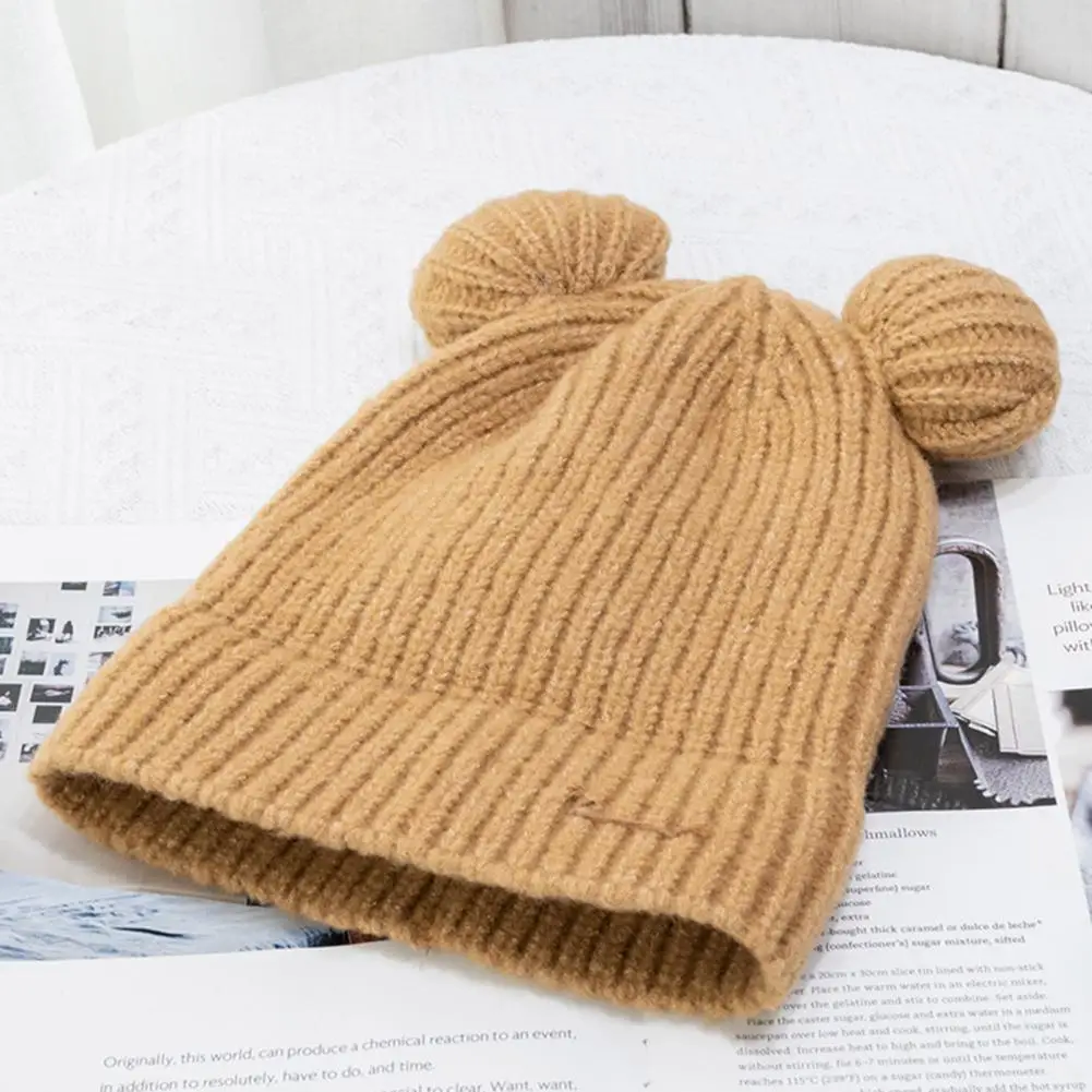

Lovely Stylish Pure Color Knitting Beanie Hat Ladies Hat Solid Color for Outdoor