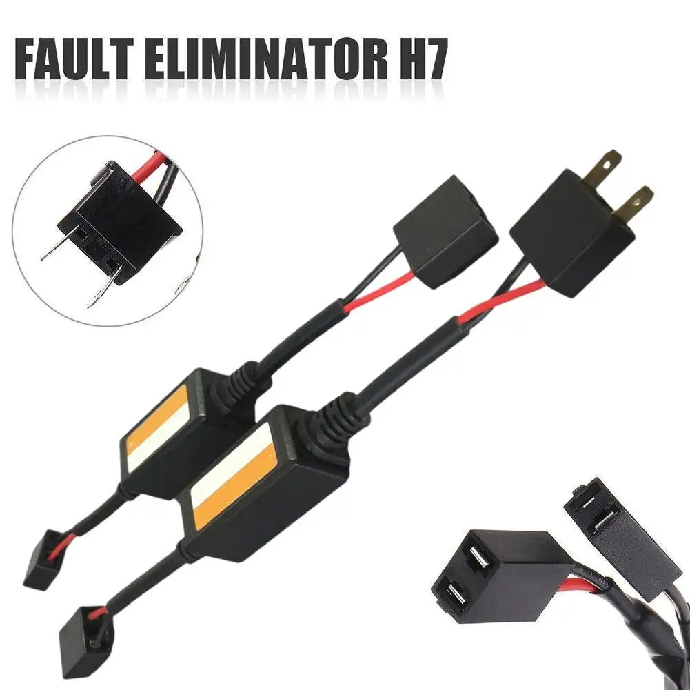

1/2PCS H7 Car Load Resistor Error Canceller LED Decoder Free Wiring Canceller Decoder Light Headlight Adapter Canceller