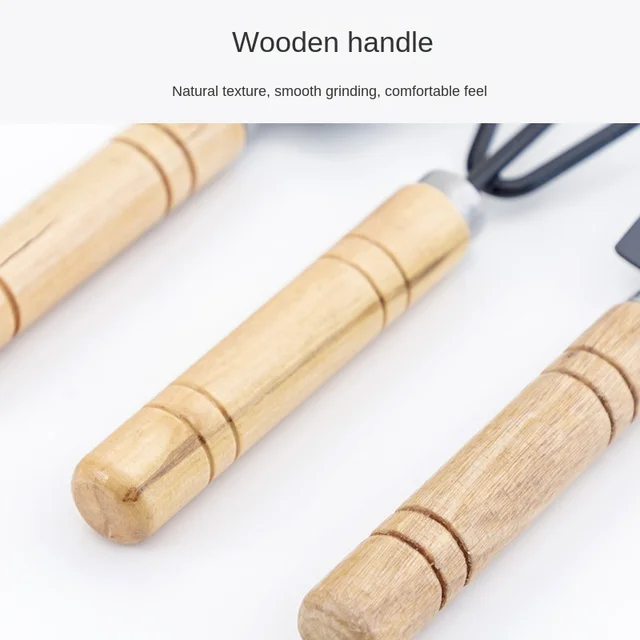 Kerti Készlet Gereblye Hegyi Lapáttal Nagy Kertészeti Szerszámok 3 Darabos Mini Zamatos Növény Meglazító Virág - Image 3