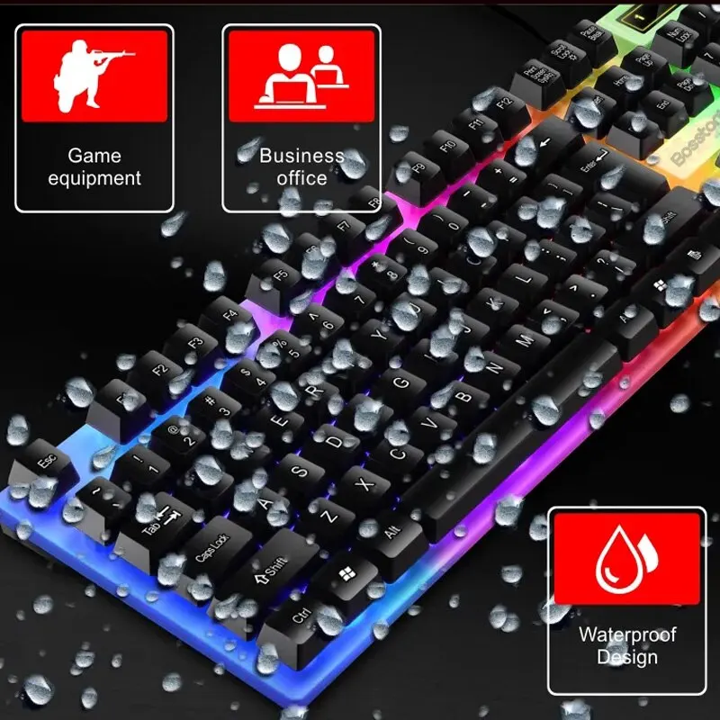 LED 데스크탑 컴퓨터 게임 기계적 느낌 키보드 노트북 블랙 서스펜션 키 캡, usb 포트, 인기 판매