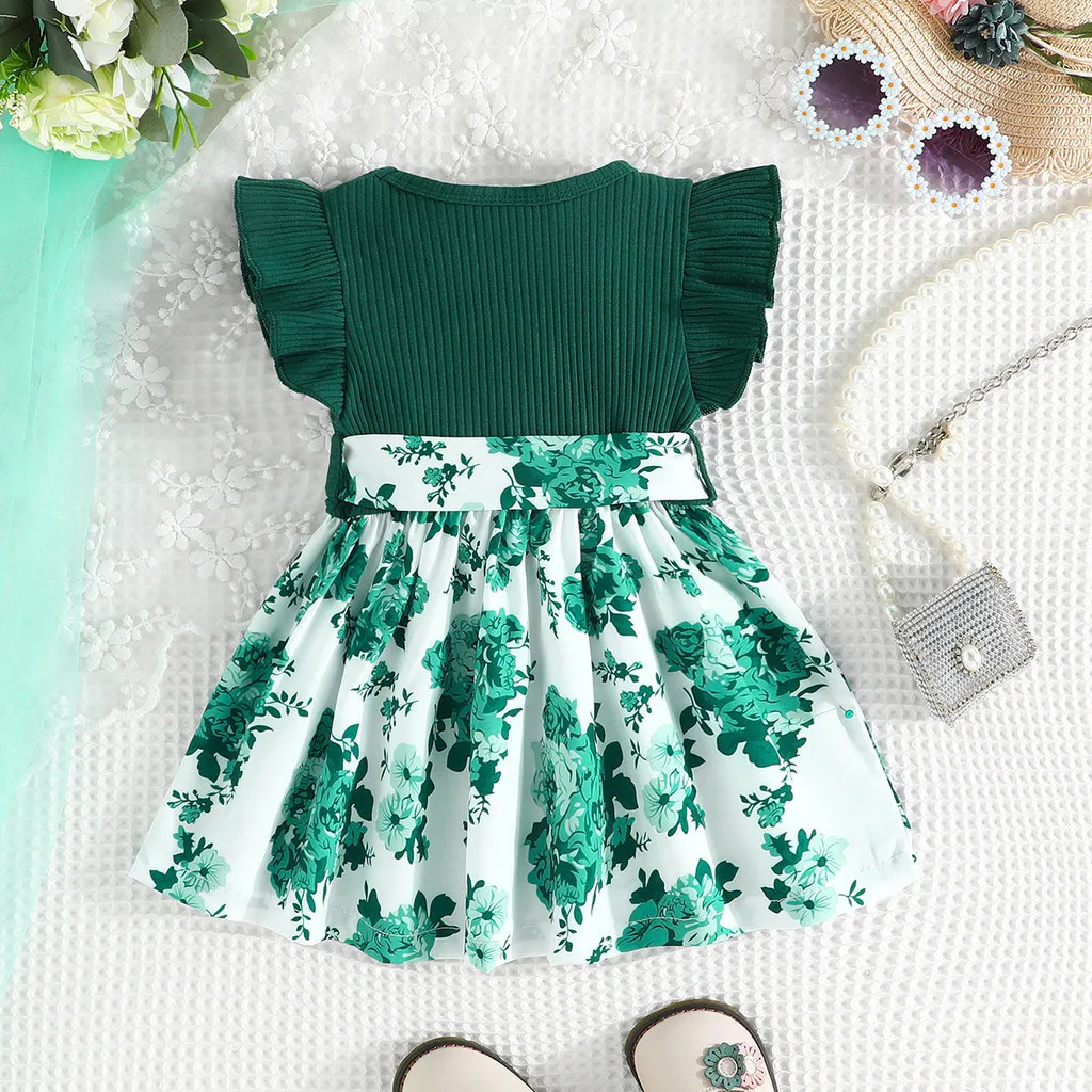 Baby Girl Floral Butterfly Sleeve Dress 2