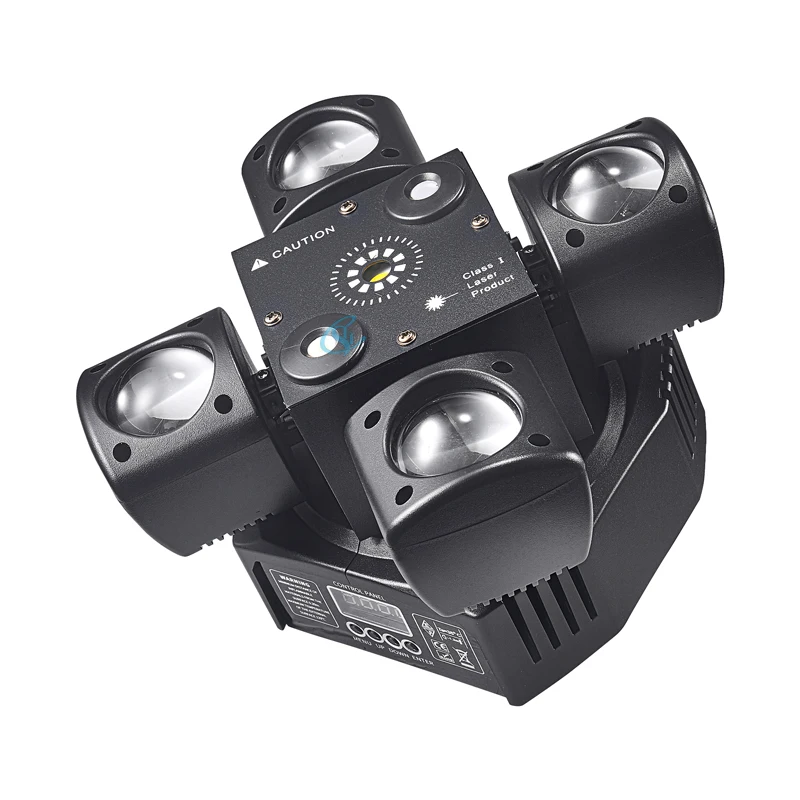 48W Colorful LED Beam Moving Head Light Red&Green Laser White Flash Lights DMX512 Sound Control For DJ Party 4