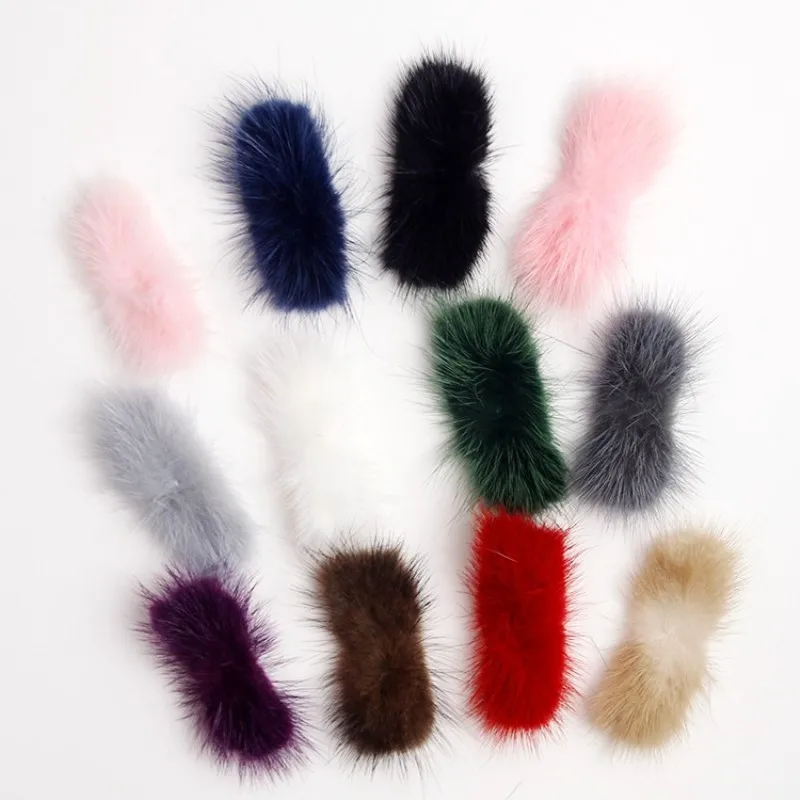 5pcs Bowknot Mink Hair Fur Pompom Wedding Party Decor DIY Handmade Headdress Clothing Hats craft supplies pom poms craft supplies