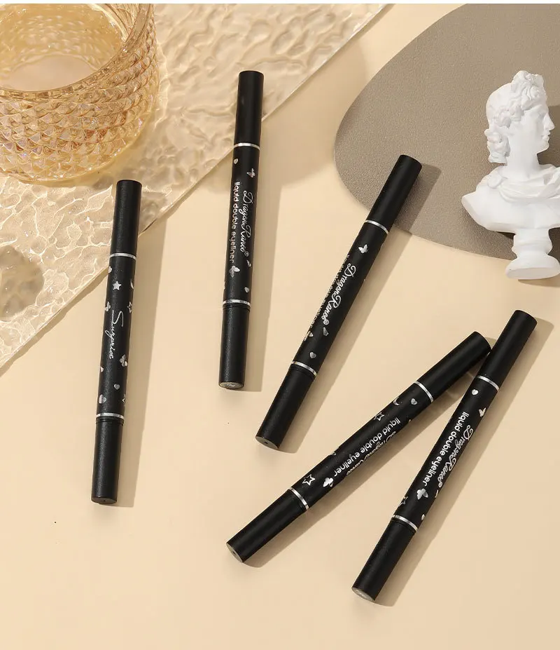 Dragon Ranee Double head Star Seal Eyeliner waterproof non-smudging novice heart plum embellished eye tail eyeliner 5