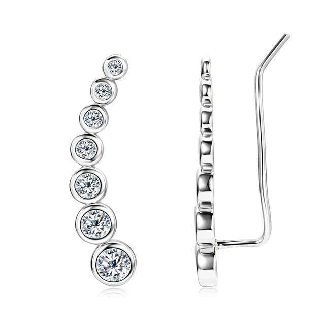 Boucles d'oreilles clipsables 7 étoiles en argent sterling 925 avec moissanite ronde D de 0,76 carat, tendance 2026, bijoux pour femme, cadeau de mariage