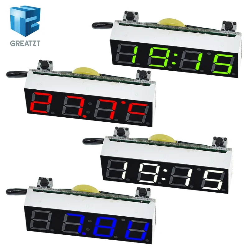 Digital Clock Module 3 In 1 LED RX8025T Temperature Voltage DIY Time/Thermometer/Voltmeter DC 5-30V For Arduino