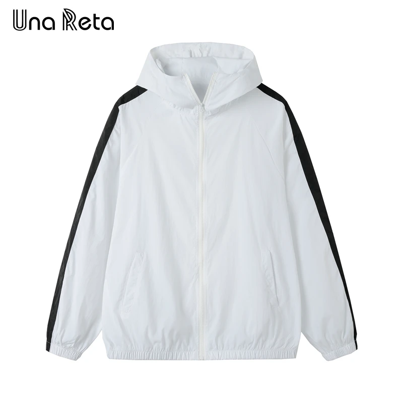 

Una Reta Harajuku Hooded Jacket Men 2024 Spring Summer New Hip hop Light Coat Streetwear Casual Sun Protection Jackets Man