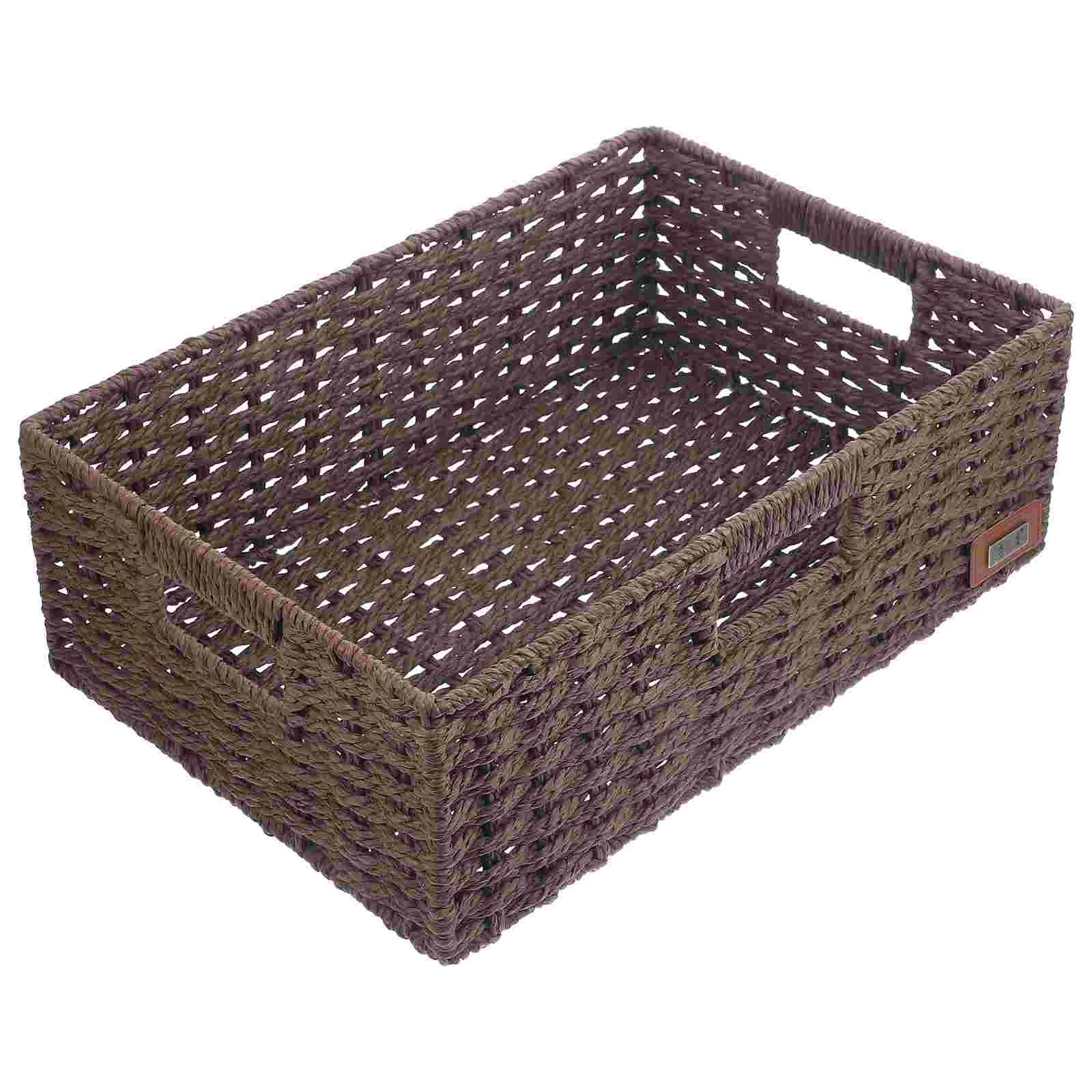 

Woven Basket Decorative Arrangement Basket Hollow Handles Desktop Storage Container