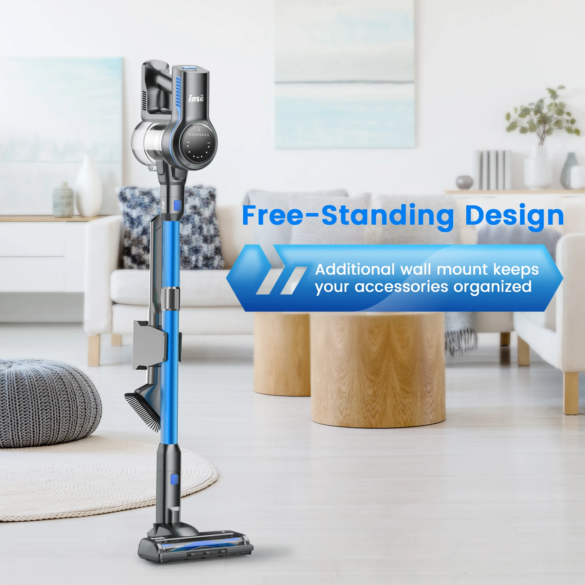 INSE S7P 26KPa 265W Stick Cordless Vacuum Cleaner, up to 45mins Runtime, 6-in-1 Stick Vac for Hardwood Floor Pet Hair Home Car 5