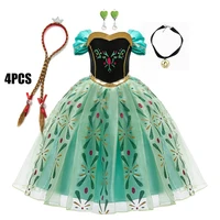 Costume de princesse Anna Cosplay pour enfants, impression complète, robe fantaisie de fête d'anniversaire, de carnaval, de bal, vêtements de jeu de rôle pour tout-petits 4