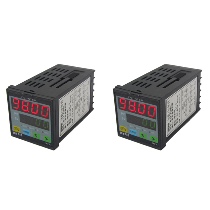 

4X MYPIN 4 Digital Counter Length Counter Length Meter Multi-Functional Intelligent 90-260V AC/DC Preset Relay Output