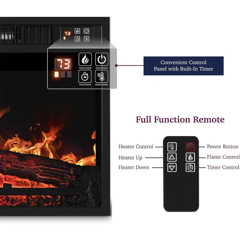 Naice 70" Electric Fireplace with Mantel and Cabinets, Fireplace TV Stand for Living Room Bedroom, Stacked Stone Surround 5