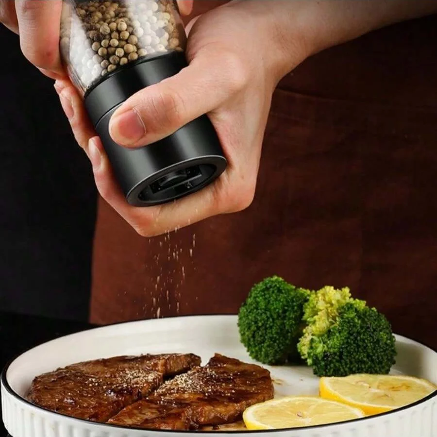 1pc Pepper Grinder Household Manual Pepper Powder Grinder Bottle Kitchen Black Grain Seasoning Bottle