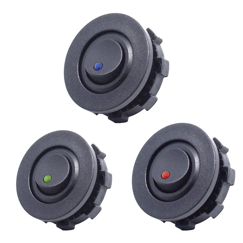Round Toggle LED Switch Car Truck Boat Rocker SPST On/Off 3 Pins On Off ...