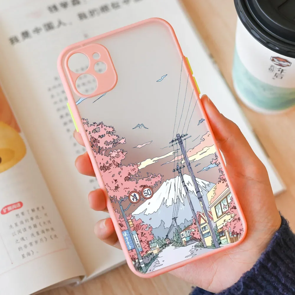 Anime Landscape Hard Matte Phone Case | Scenic Design Protective Cover